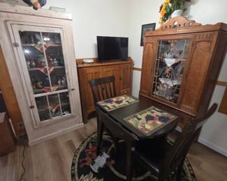 Dining room table and chairs Hutch display case