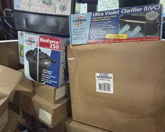 Pond supplies, including liners, pumps, filters
