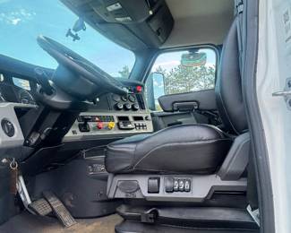 Blue Freightliner Semi truck Interior 