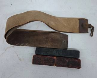 Razor Strop and Vintage Razor Boxes