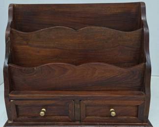 	Wooden Desktop Organizer with Drawers