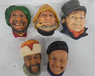 Bossons Chalkware Character Wall Masks England