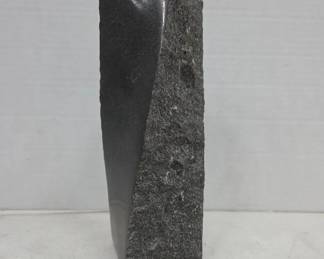 Contemporary Black Stone Vase Block Form