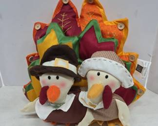 Stuffed Thanksgiving Pilgrim Turkey Decor