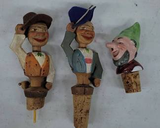 	Vintage Garmisch Wood Figural Bottle Stoppers
