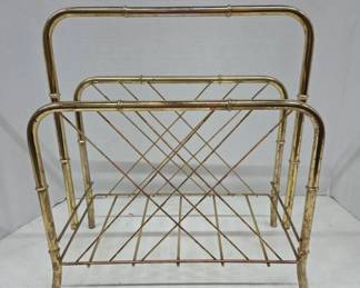 MCM Brass Tone Metal Magazine Rack