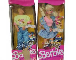 Mattel All American Barbie and Ken Dolls