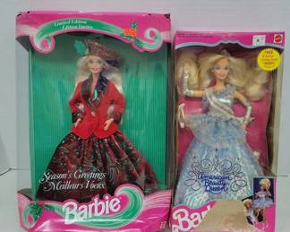 Season's Greetings & American Beauty Barbie Dolls