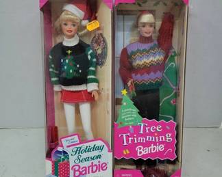 	Holiday Season Barbie & Tree Trimming Barbie Dolls