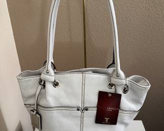 Tignanello white leather handbag