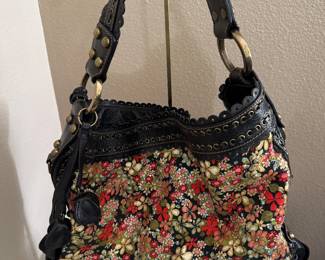 ISABELLA FIORE leather tapestry handbag