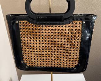 White House/Black Market patent leather handbag