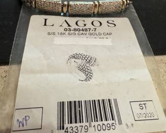 LAGOS diamond, 18k, sterling caviar bracelet