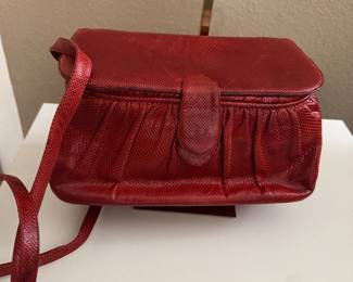 Vintage JUDITH LEIBER red snakeskin purse/shoulder bag
