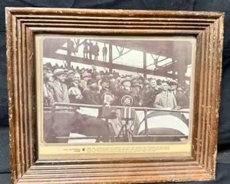 UM310Vintage Framed Photo Herbert Hoover The National Game 1928 Print