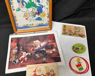 UM452Peanuts, Disney And Dickie Jones Signed Pinocchio Lot