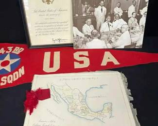 UM506Historical Photo 43rd Aero Squadron Pennant Correspondence