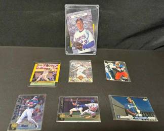 UM509Signed Jose Guzman Photo And 6 Baseball Cards