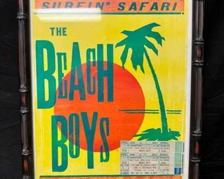 UM313VFramed The Beach Boys Summer Tour 2001 Poster with Concert Tickets