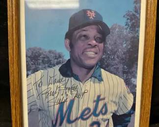 UM308VAutographed Willie Mays New York Mets Framed Photo