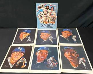 UM4446 8.5x 11 1962 LA Dodgers Promo Art Paints A 1980s Dodgers Yearbook