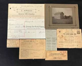 UM507Ephemeral WW2 Ration cards Coupons Merchandise Receipts 1902 Photo Claim Share