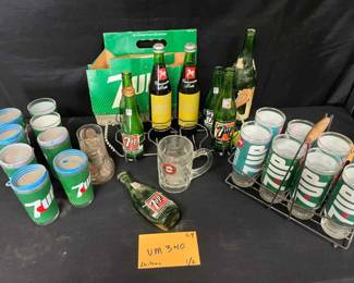 UM340Vintage 7UP Glasses with carrier