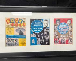UM312Framed Vintage 1950s Rock N Roll Memorabilia Alan Freed Big Beat Tour Program