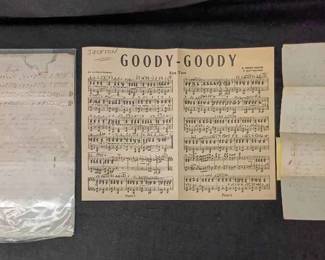UM485Vintage Hand Written and Printed Music Poems
