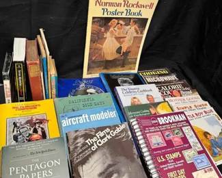 UM387Vintage Books Norman Rockwell, Cookbooks, Pop Culture, History And More