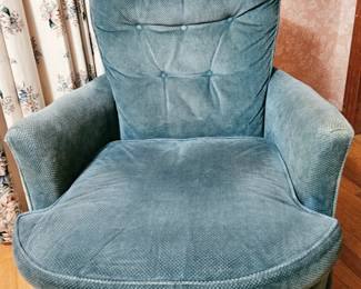 Vintage blue velvet swing chair
