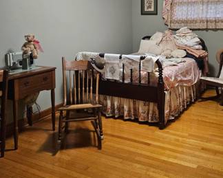 Full size antique bed and mattress