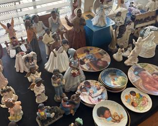 Black Americana figurines, plates