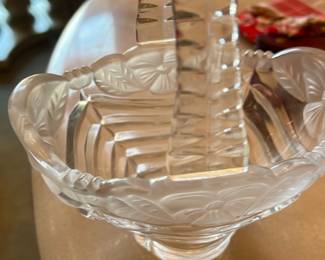 vintage crystal decorative basket 