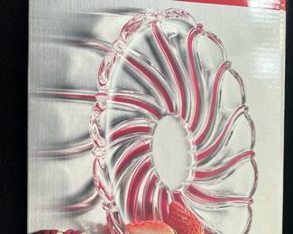 vintage Studio Nova "Holiday Swirl" glass oval candy dish