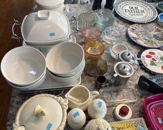 vintage white ironstone and ceramic tableware