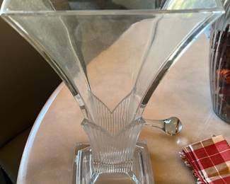 clear footed crystal flare vase