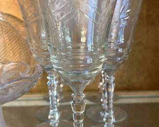 vintage crystal stemware