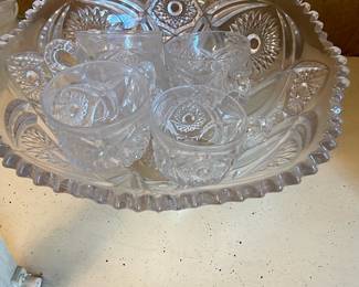 vintage crystal punch bowl