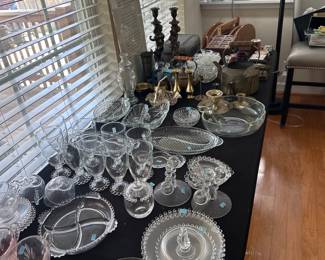 vintage clear pressed glassware