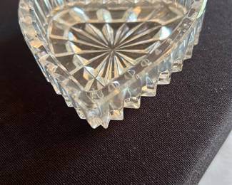 vintage clear glass heart-shaped dish