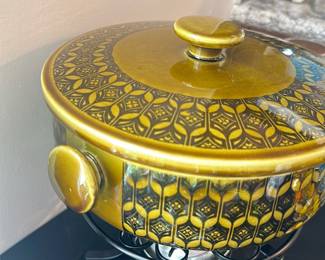 intage mid-century modern ceramic lidded serving crock