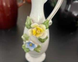 vintage white ceramic bud vase 