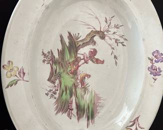 vintage oval serving platter in the Mennecy Gray pattern by Wedgwood