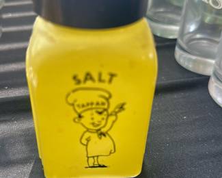 vintage yellow glass Tappan Chef salt shaker made by McKee Glass