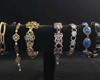 Assorted Fashion and Costume Jewelry Bracelets with Gemstone Accents