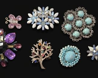 Collection of Vintage Costume Brooches
