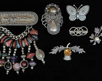 Vintage Costume Jewelry Brooch Assortment