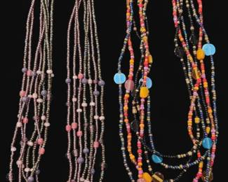 MultiStrand Seed Bead Fashion Necklaces with Accent Beads