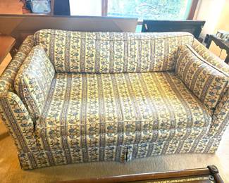 Pair of cute upholstered vintage loveseats